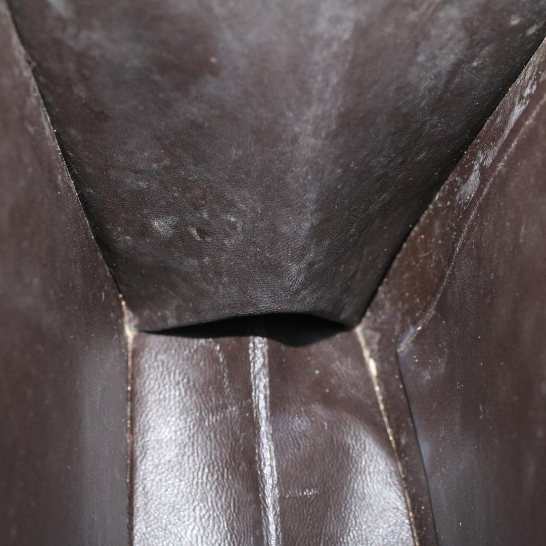 CHRISTIAN Top quality Dior Shoulder Bag Leather Brown Auth bs9547