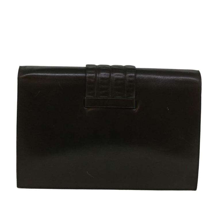 CHRISTIAN Top quality Dior Shoulder Bag Leather Brown Auth bs9547
