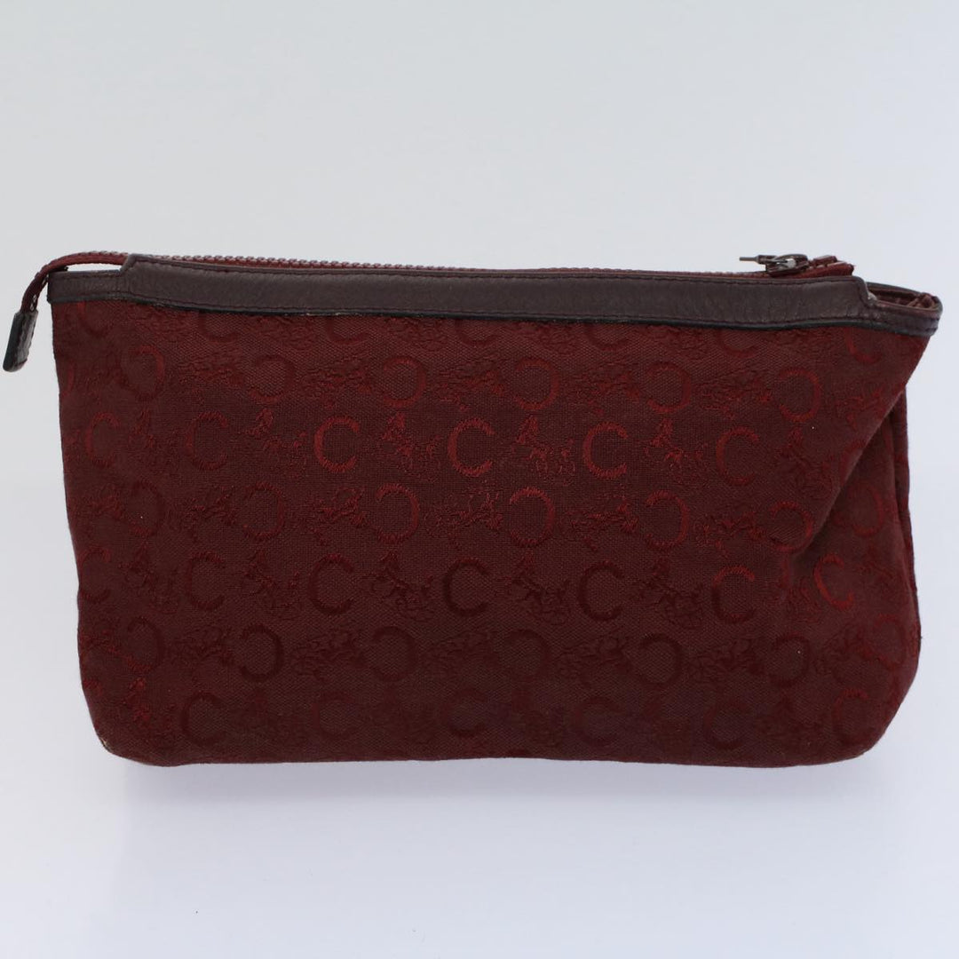Celine Macadam Canvas Clutch Bag PVC Leather 2Set Red Brown Auth bs9598