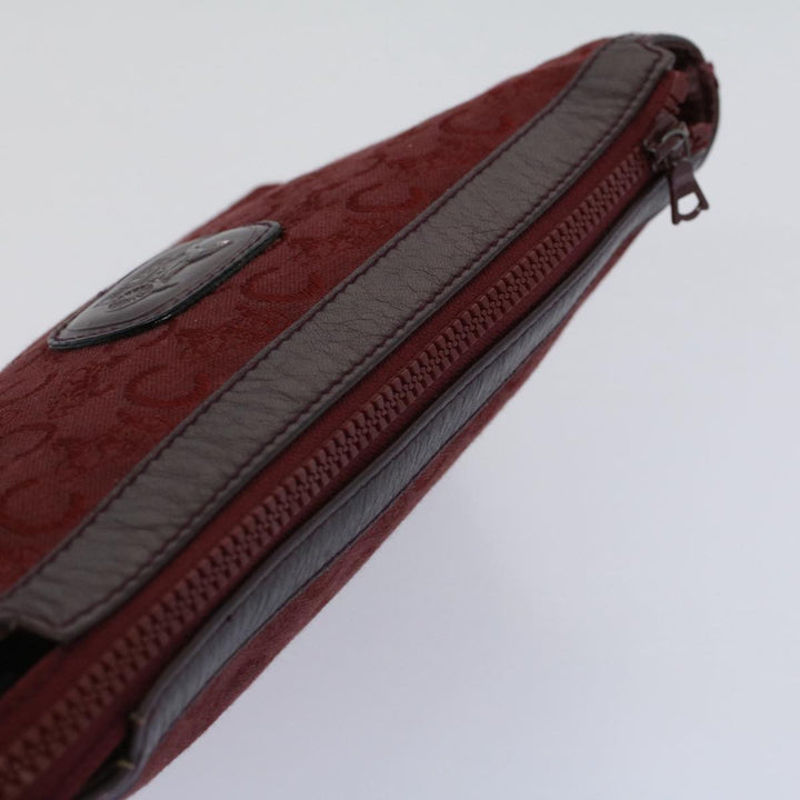 Celine Macadam Canvas Clutch Bag PVC Leather 2Set Red Brown Auth bs9598
