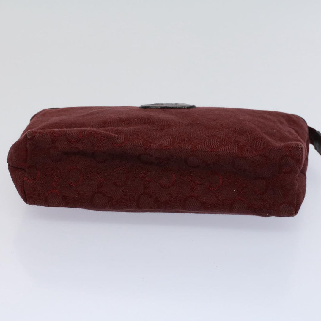 Celine Macadam Canvas Clutch Bag PVC Leather 2Set Red Brown Auth bs9598