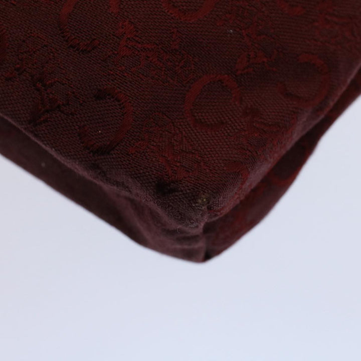 Celine Macadam Canvas Clutch Bag PVC Leather 2Set Red Brown Auth bs9598