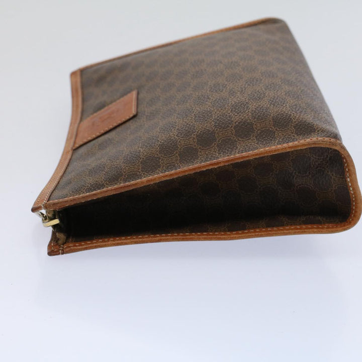 Celine Macadam Canvas Clutch Bag PVC Leather 2Set Red Brown Auth bs9598