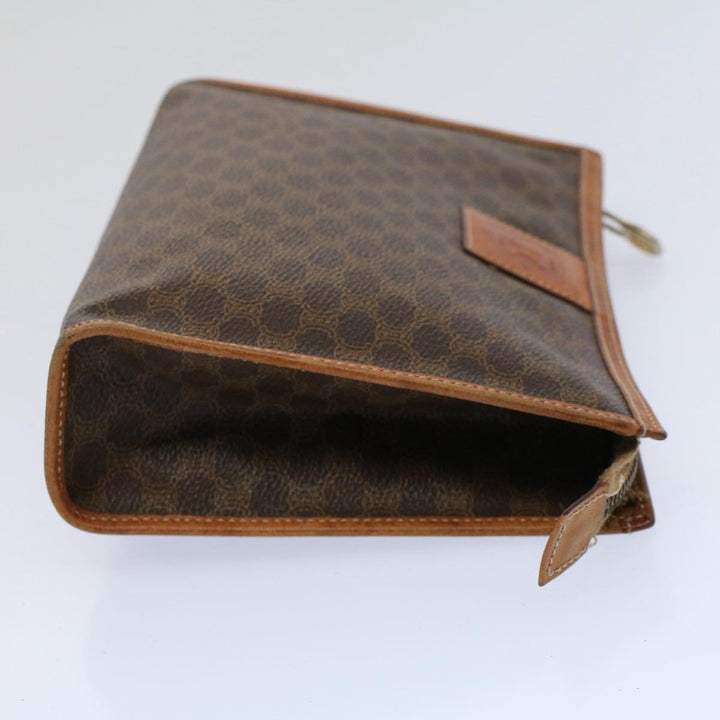 Celine Macadam Canvas Clutch Bag PVC Leather 2Set Red Brown Auth bs9598
