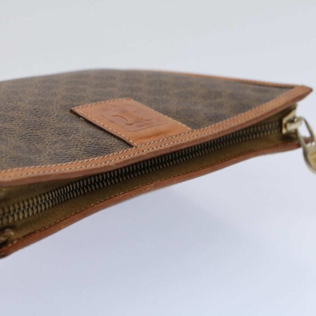 Celine Macadam Canvas Clutch Bag PVC Leather 2Set Red Brown Auth bs9598