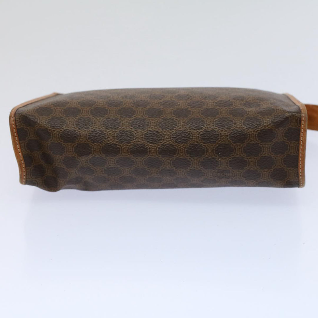 Celine Macadam Canvas Clutch Bag PVC Leather 2Set Red Brown Auth bs9598