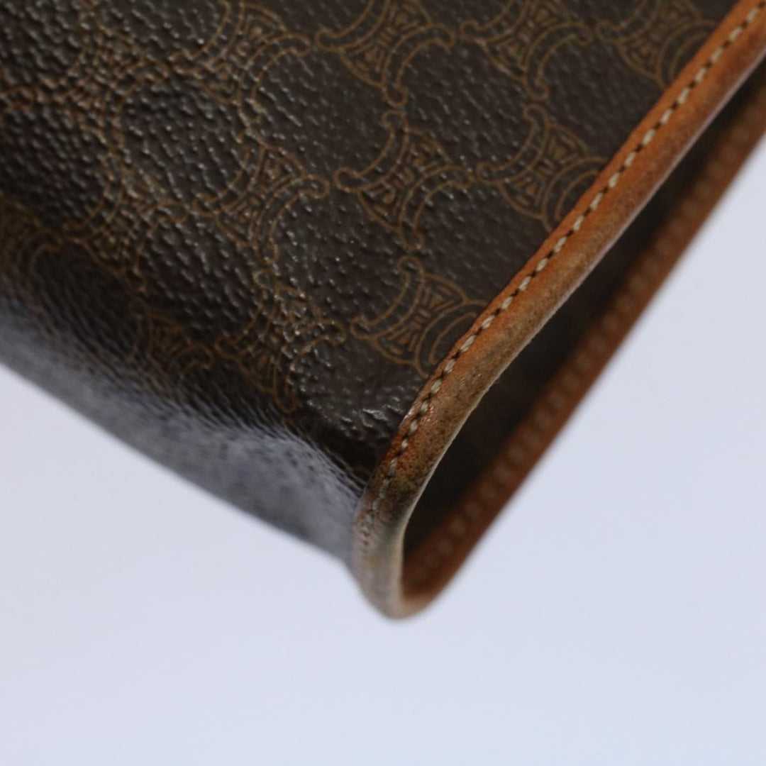 Celine Macadam Canvas Clutch Bag PVC Leather 2Set Red Brown Auth bs9598
