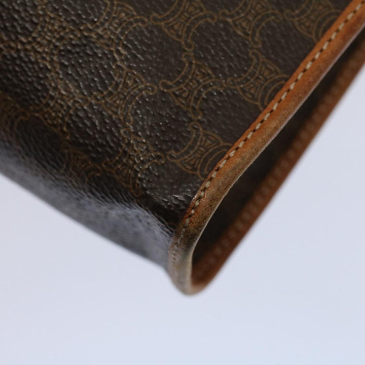 Celine Macadam Canvas Clutch Bag PVC Leather 2Set Red Brown Auth bs9598