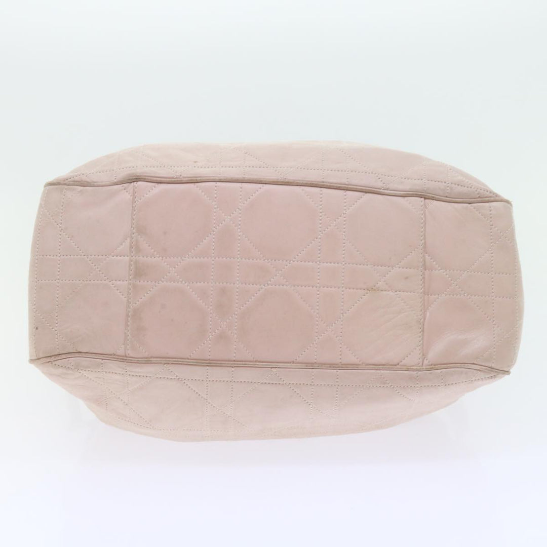 CHRISTIAN Dior Canage Shoulder Bag Leather Pink Auth bs9711