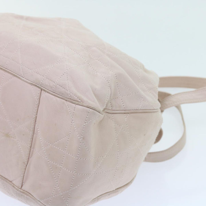 CHRISTIAN Dior Canage Shoulder Bag Leather Pink Auth bs9711
