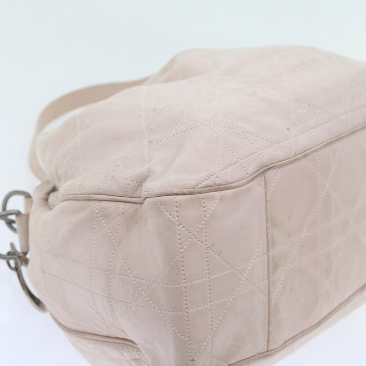 CHRISTIAN Dior Canage Shoulder Bag Leather Pink Auth bs9711