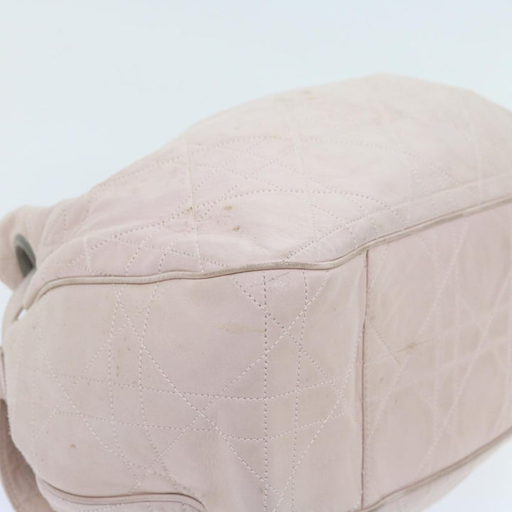 CHRISTIAN Dior Canage Shoulder Bag Leather Pink Auth bs9711