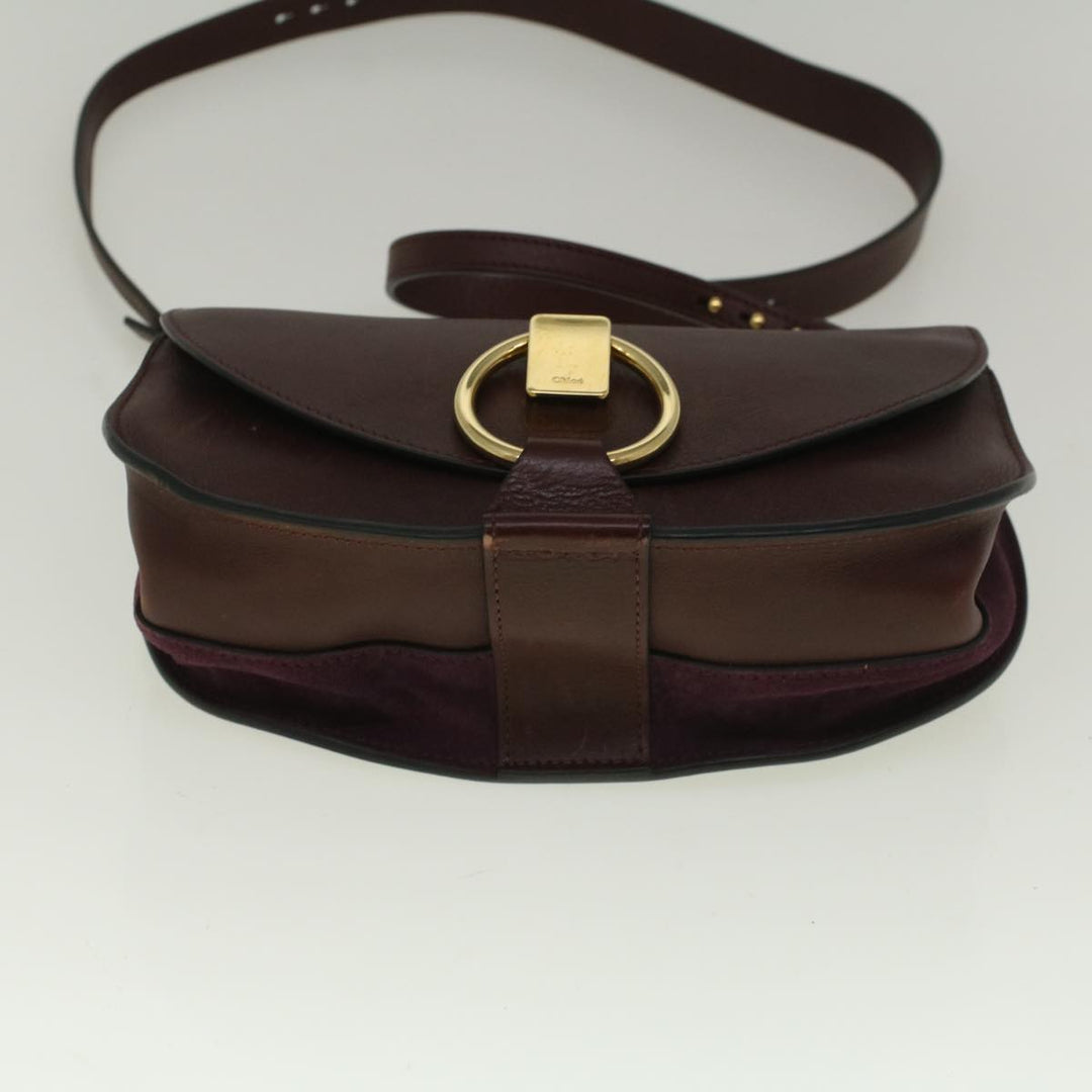 Chloe Goldie Shoulder Bag Leather 2way Wine Red bs9718