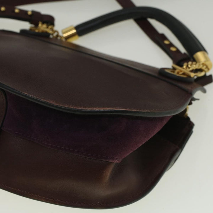 Chloe Goldie Shoulder Bag Leather 2way Wine Red bs9718