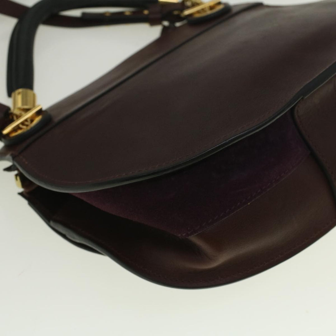 Chloe Goldie Shoulder Bag Leather 2way Wine Red bs9718