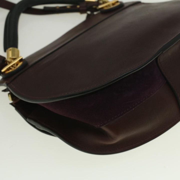 Chloe Goldie Shoulder Bag Leather 2way Wine Red bs9718