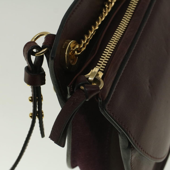 Chloe Goldie Shoulder Bag Leather 2way Wine Red bs9718