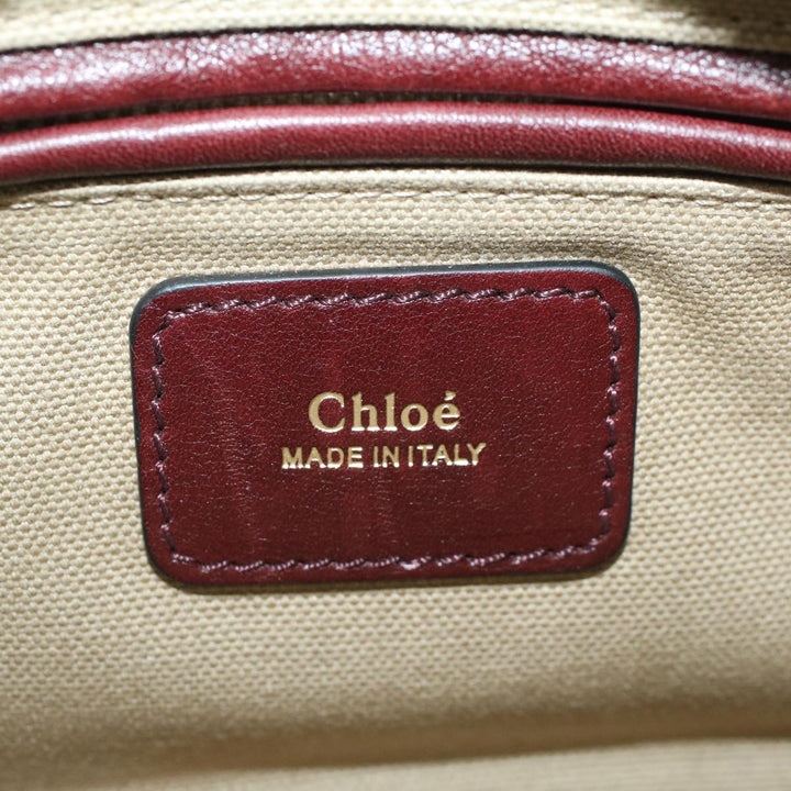 Chloe Goldie Shoulder Bag Leather 2way Wine Red bs9718