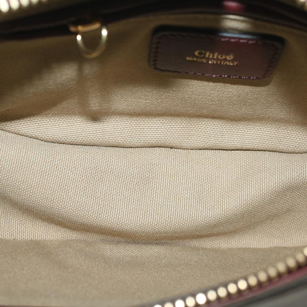 Chloe Goldie Shoulder Bag Leather 2way Wine Red bs9718