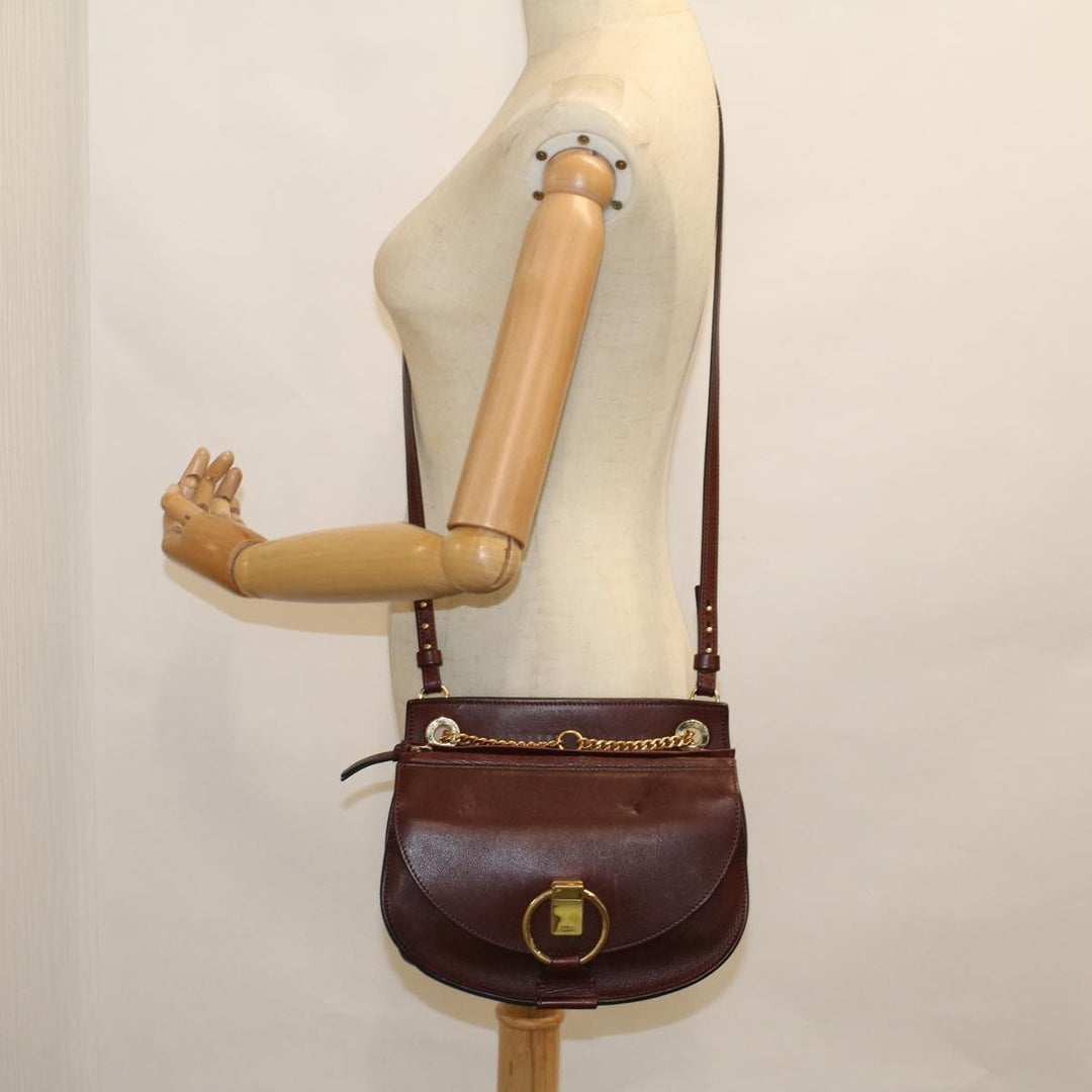 Chloe Goldie Shoulder Bag Leather 2way Wine Red bs9718