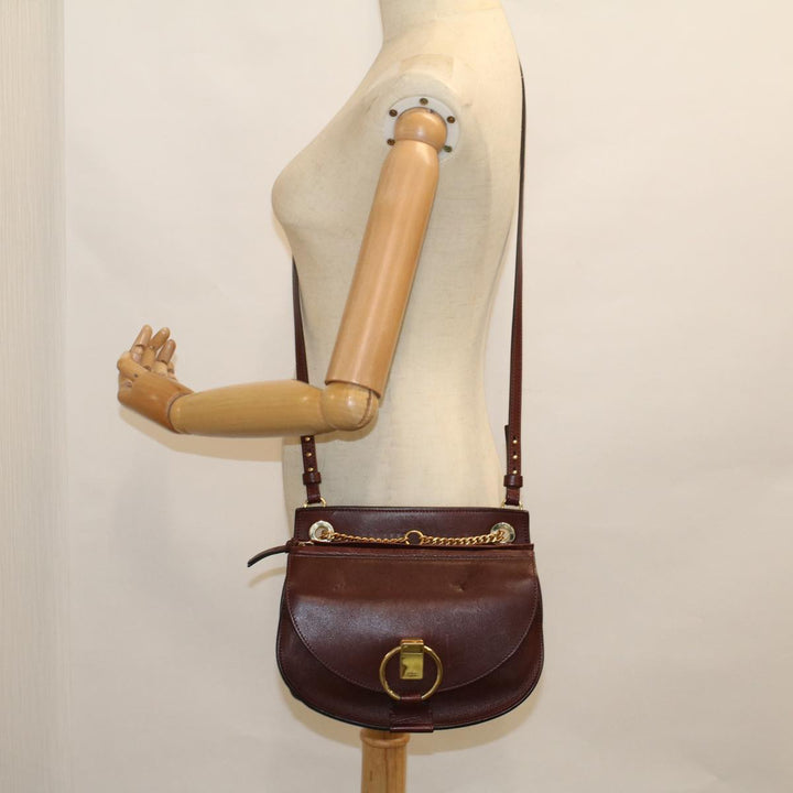 Chloe Goldie Shoulder Bag Leather 2way Wine Red bs9718