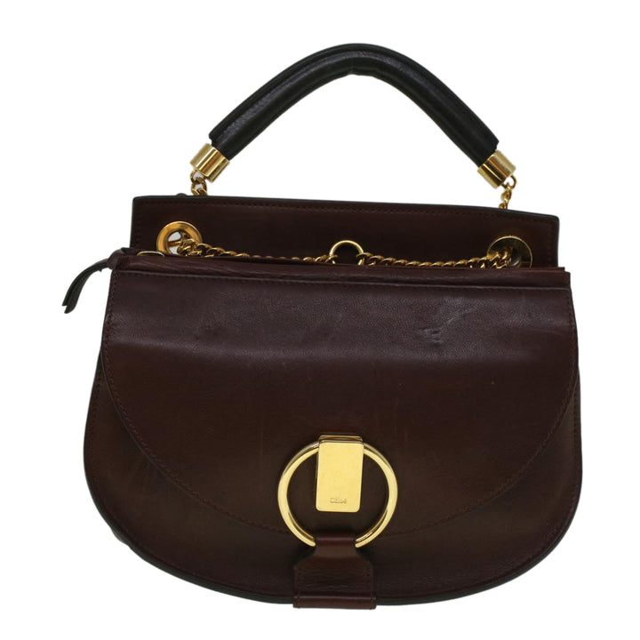 Chloe Goldie Shoulder Bag Leather 2way Wine Red bs9718