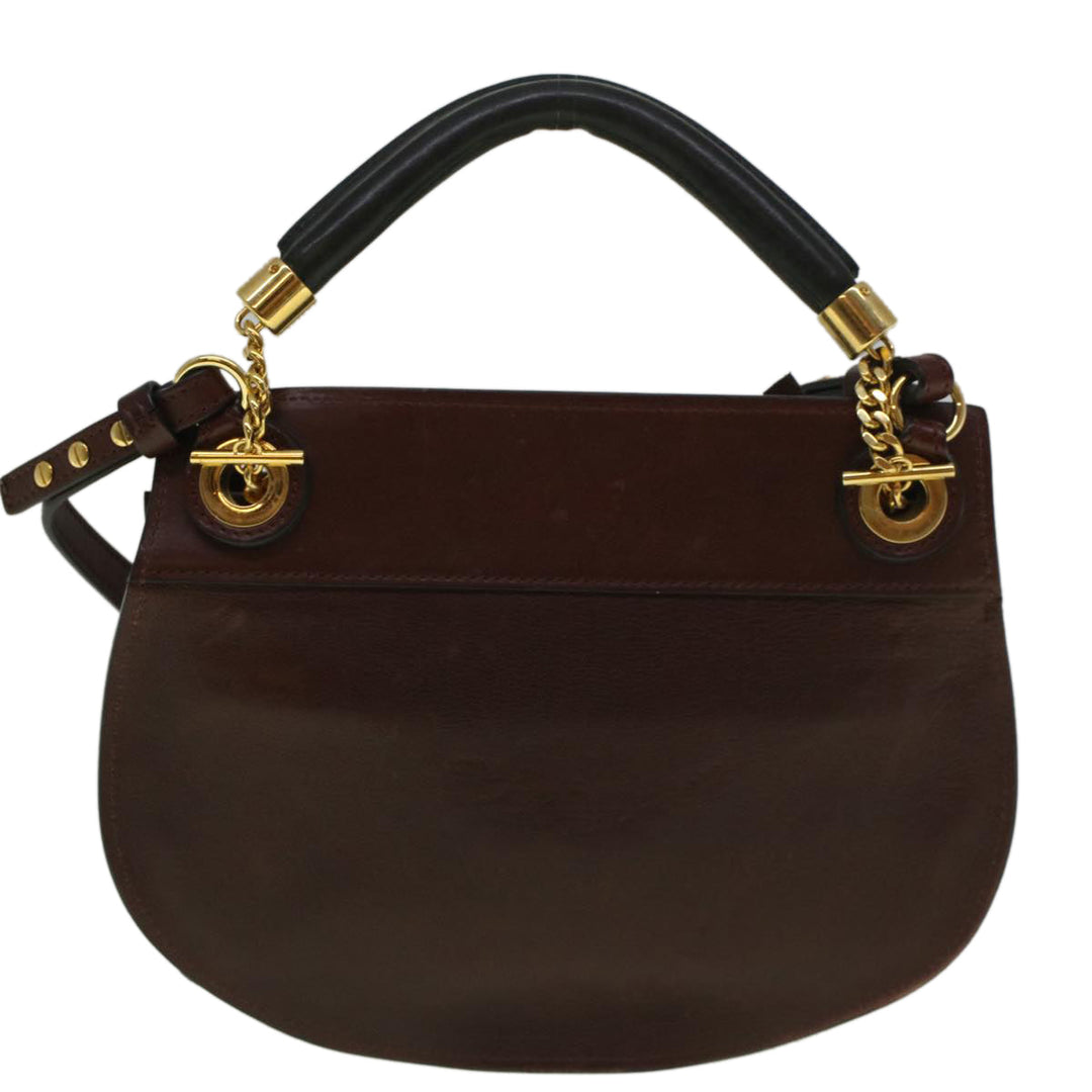 Chloe Goldie Shoulder Bag Leather 2way Wine Red bs9718