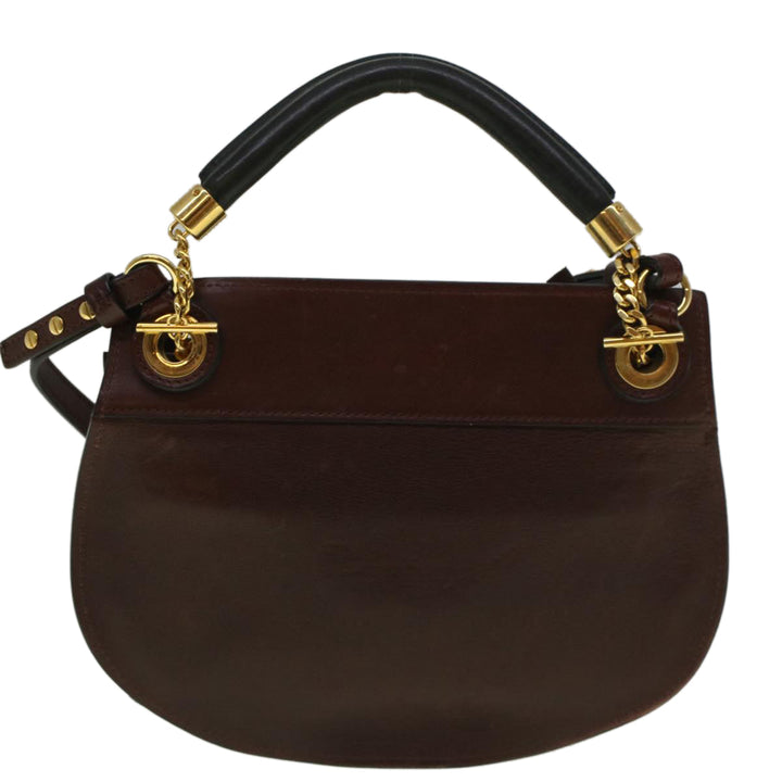 Chloe Goldie Shoulder Bag Leather 2way Wine Red bs9718