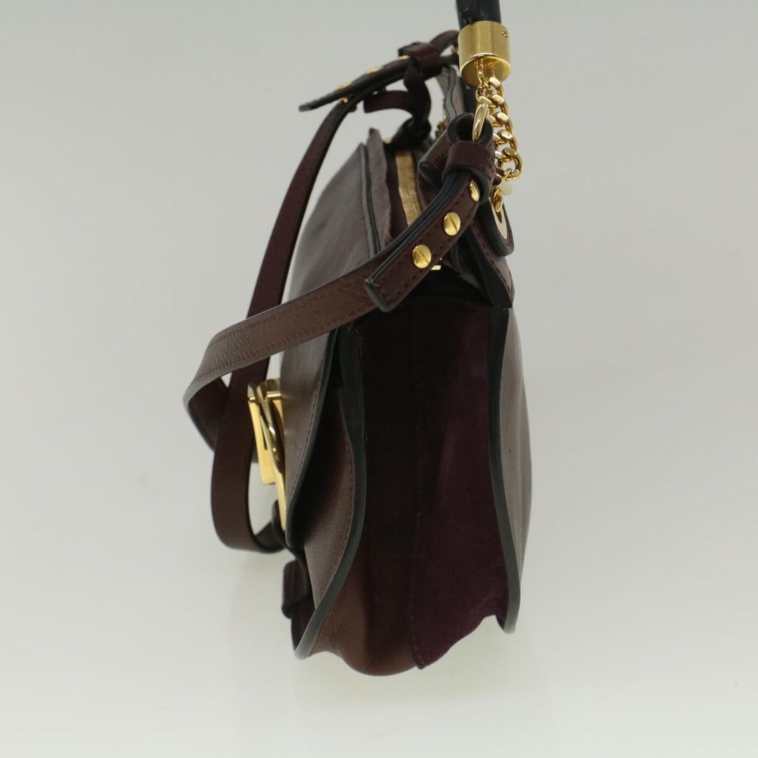 Chloe Goldie Shoulder Bag Leather 2way Wine Red bs9718