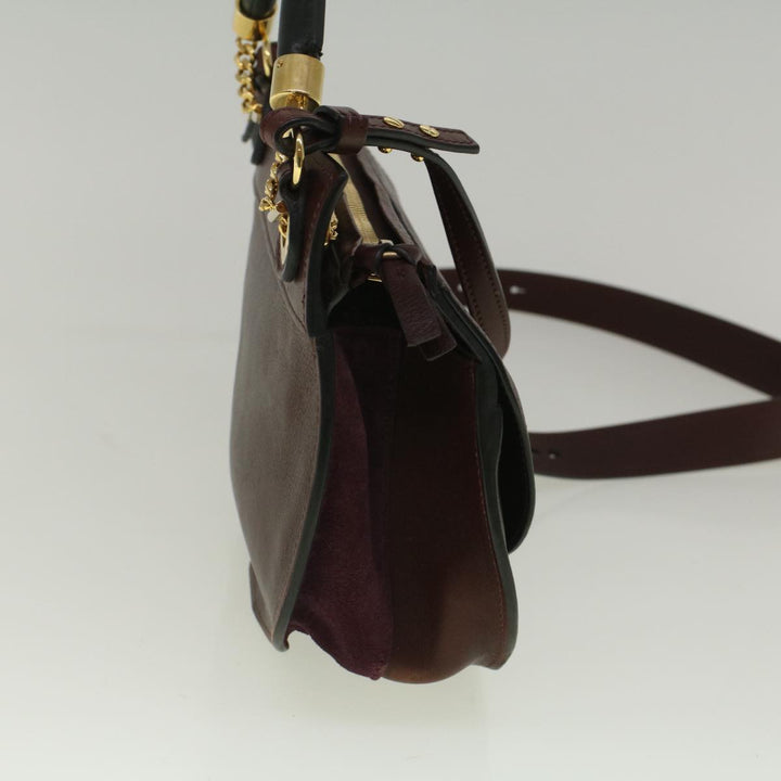 Chloe Goldie Shoulder Bag Leather 2way Wine Red bs9718