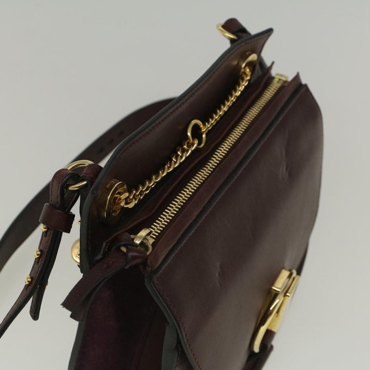Chloe Goldie Shoulder Bag Leather 2way Wine Red bs9718