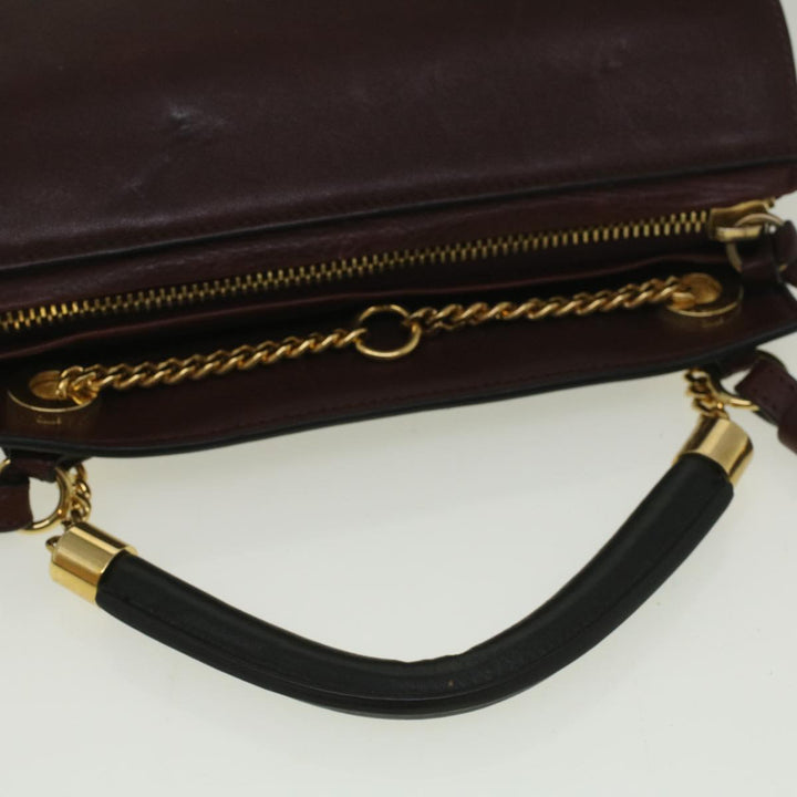 Chloe Goldie Shoulder Bag Leather 2way Wine Red bs9718