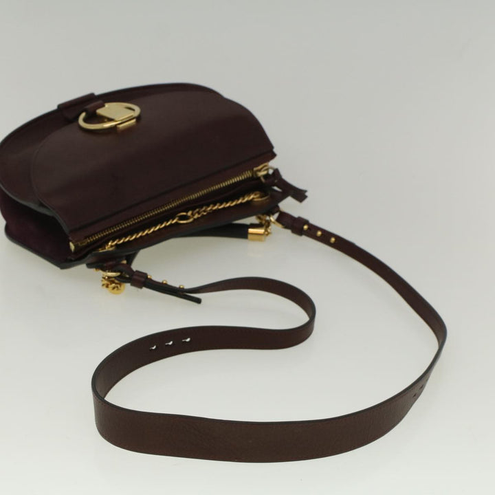Chloe Goldie Shoulder Bag Leather 2way Wine Red bs9718