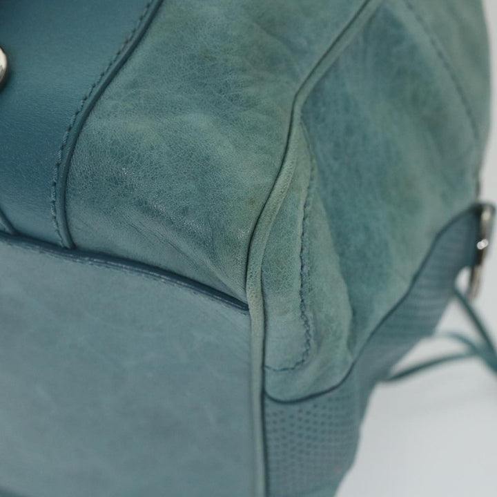 Top Quality Balenciaga Boston Bag Leather Light Blue Auth bs9730