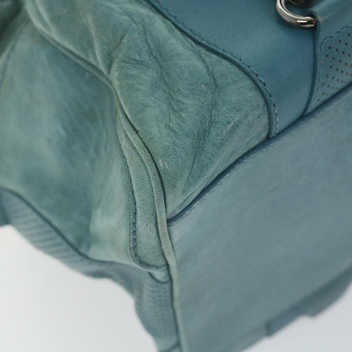 Top Quality Balenciaga Boston Bag Leather Light Blue Auth bs9730
