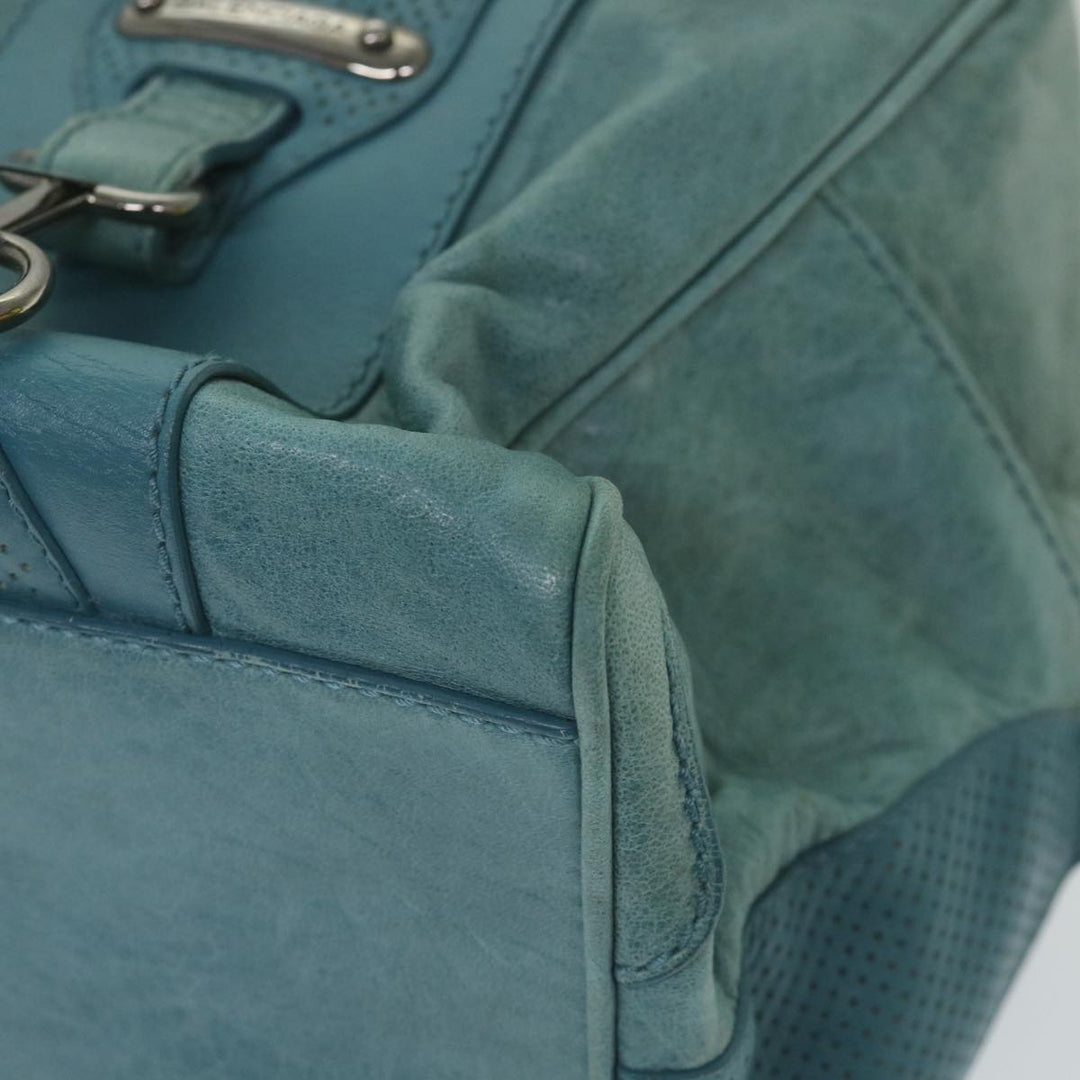 Top Quality Balenciaga Boston Bag Leather Light Blue Auth bs9730