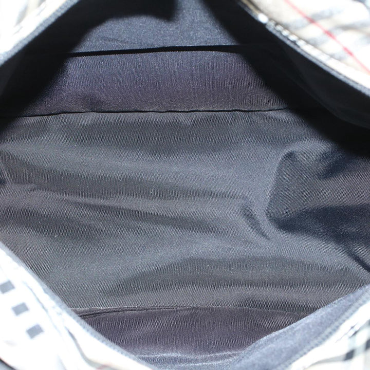 Burberry Nova Check Blue Label Tote Bag Nylon Red Auth bs9767
