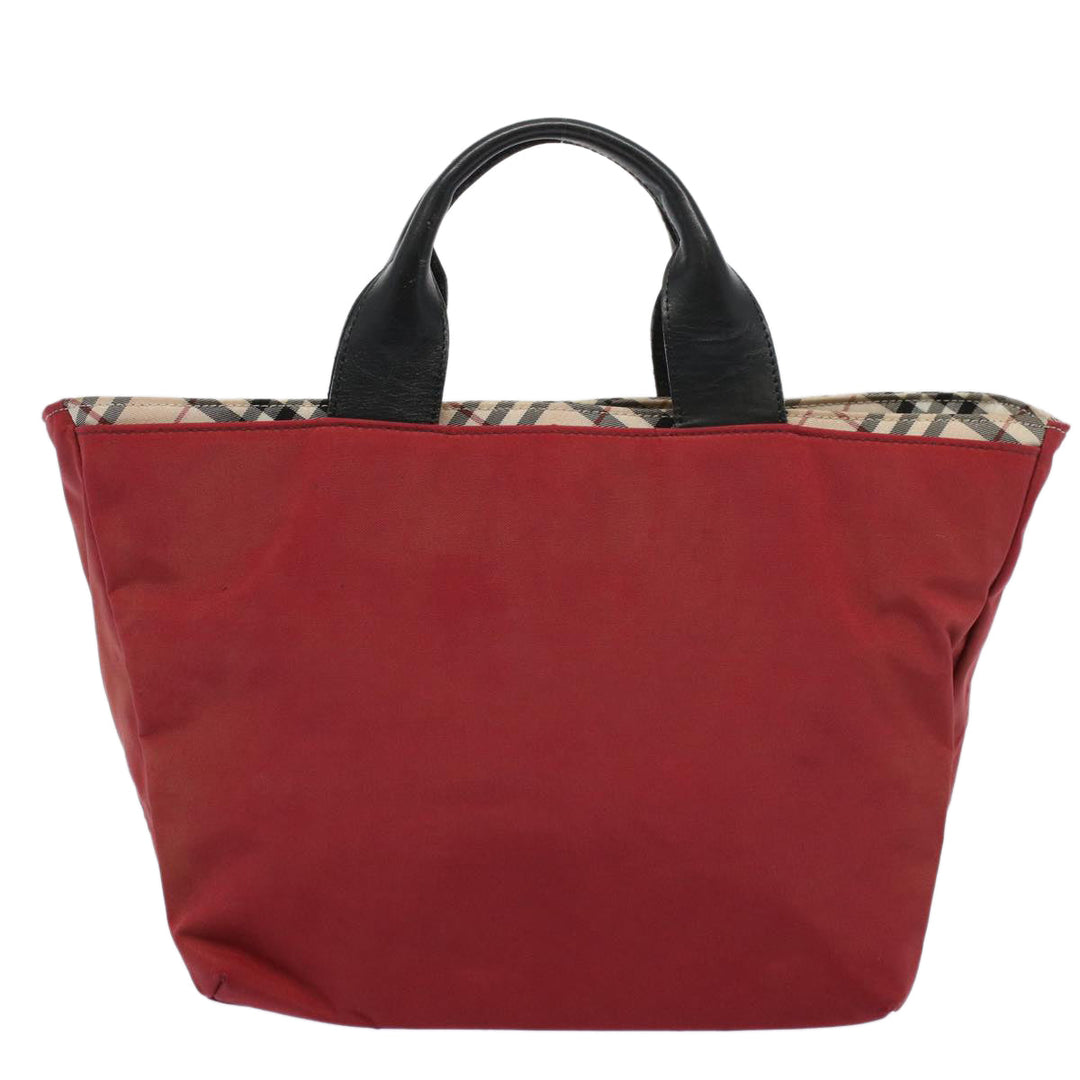 Burberry Nova Check Blue Label Tote Bag Nylon Red Auth bs9767