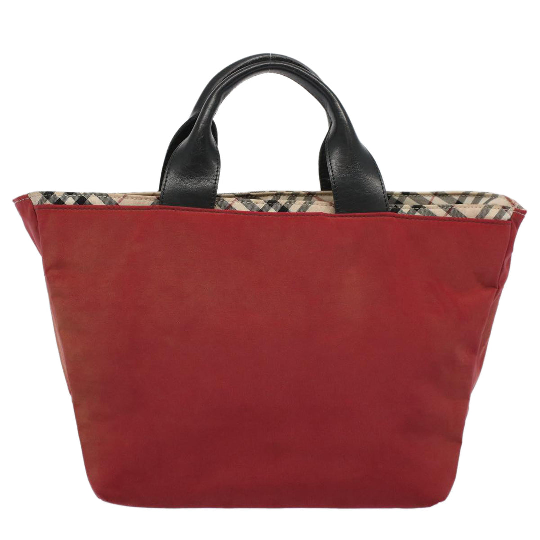 Burberry Nova Check Blue Label Tote Bag Nylon Red Auth bs9767