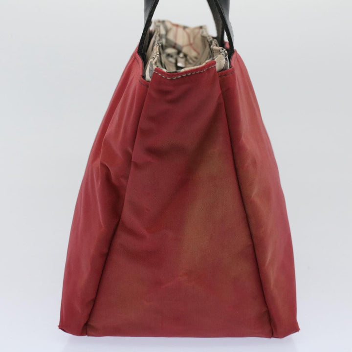 Top Quality Burberry Nova Check Blue Label Tote Bag Nylon Red Auth bs9767