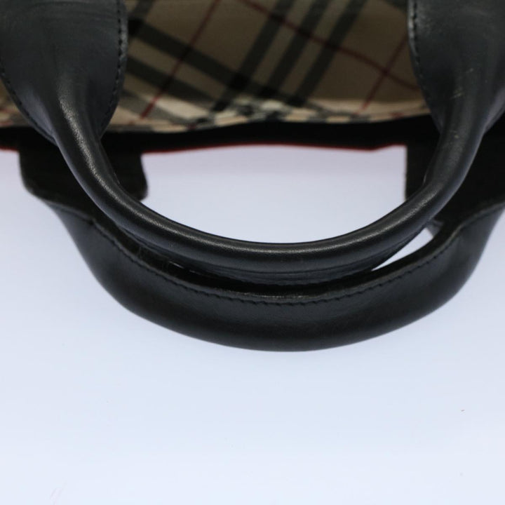 Burberry Nova Check Blue Label Tote Bag Nylon Red Auth bs9767
