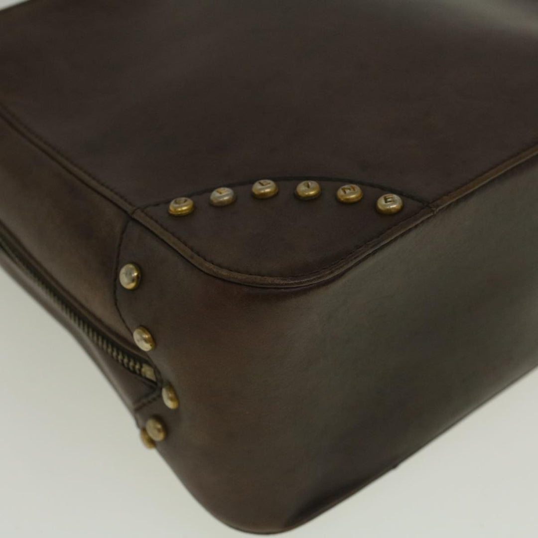 Celine Hand Bag Leather Brown  9808