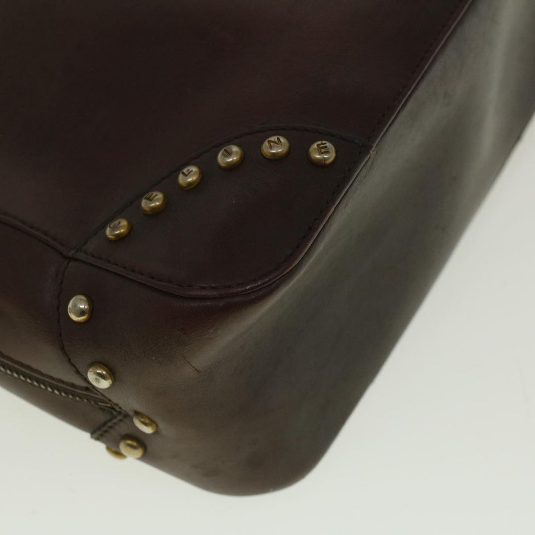 Celine Hand Bag Leather Brown  9808
