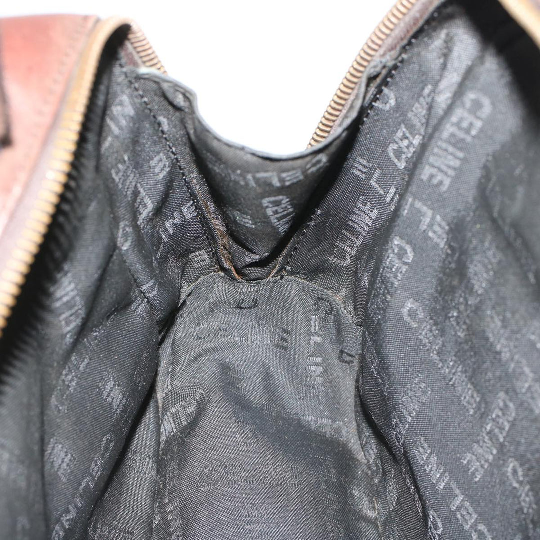 Celine Hand Bag Leather Brown  9808