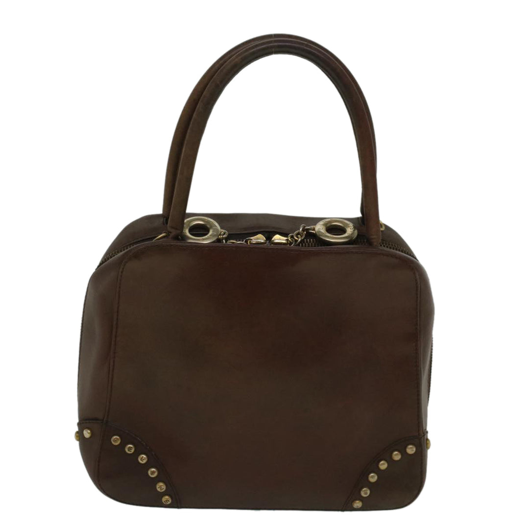 Celine Hand Bag Leather Brown  9808