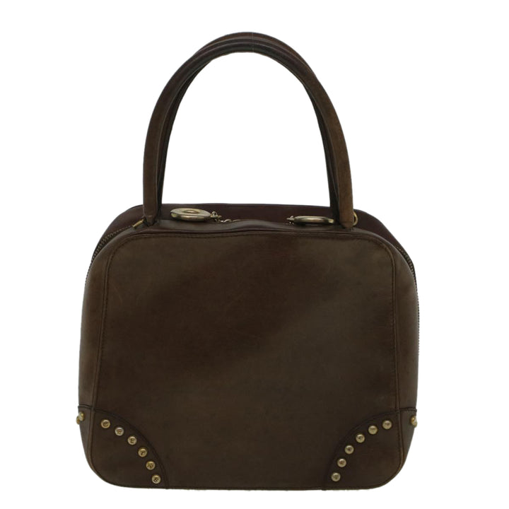 Celine Hand Bag Leather Brown  9808
