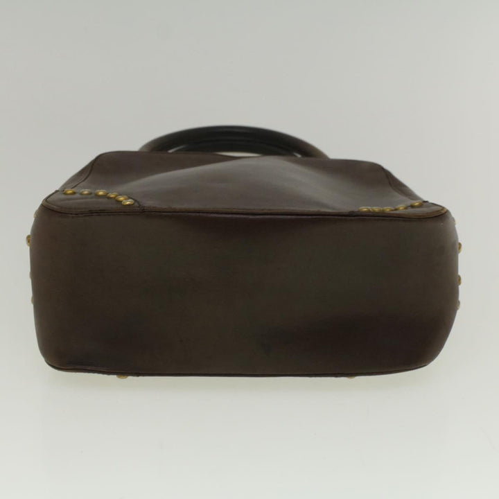 Celine Hand Bag Leather Brown  9808
