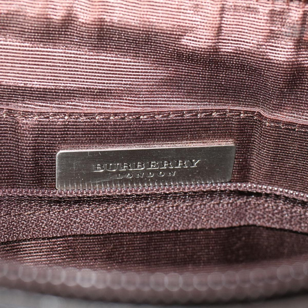 BURBERRY Tote Bag Suede Leather Brown Auth bs9812