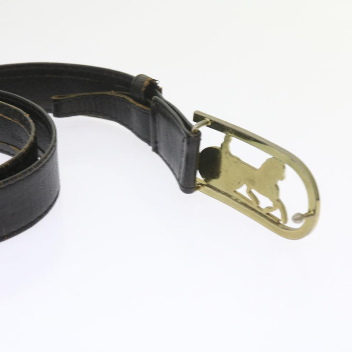 Celine Horse Carriage Belt Leather 2Set Black Auth bs9815