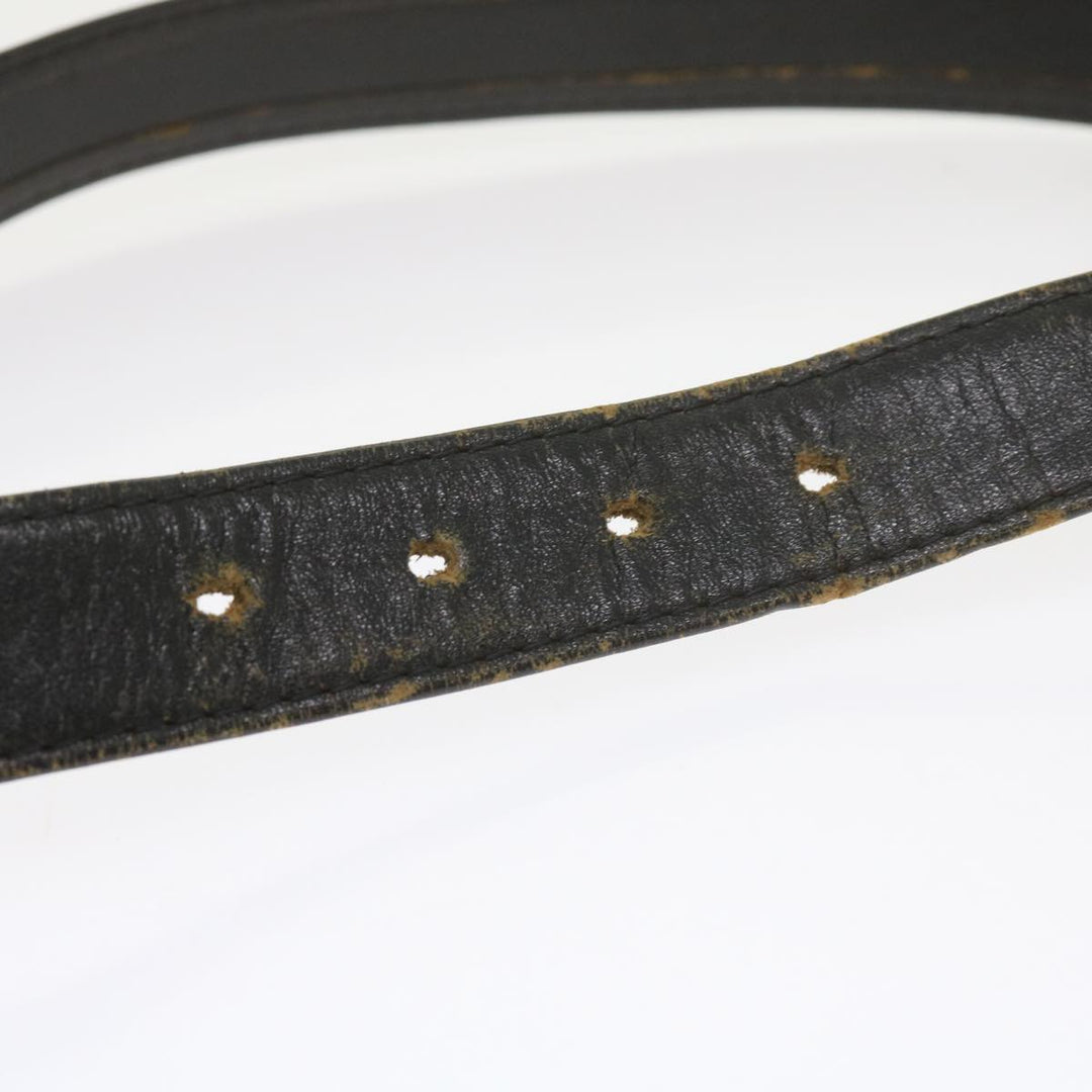 Celine Horse Carriage Belt Leather 2Set Black Auth bs9815